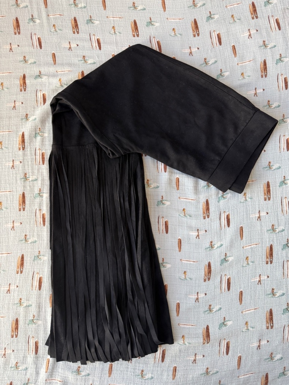 Back in the Saddle Women's Black Boot Cut Fringe Pants - L